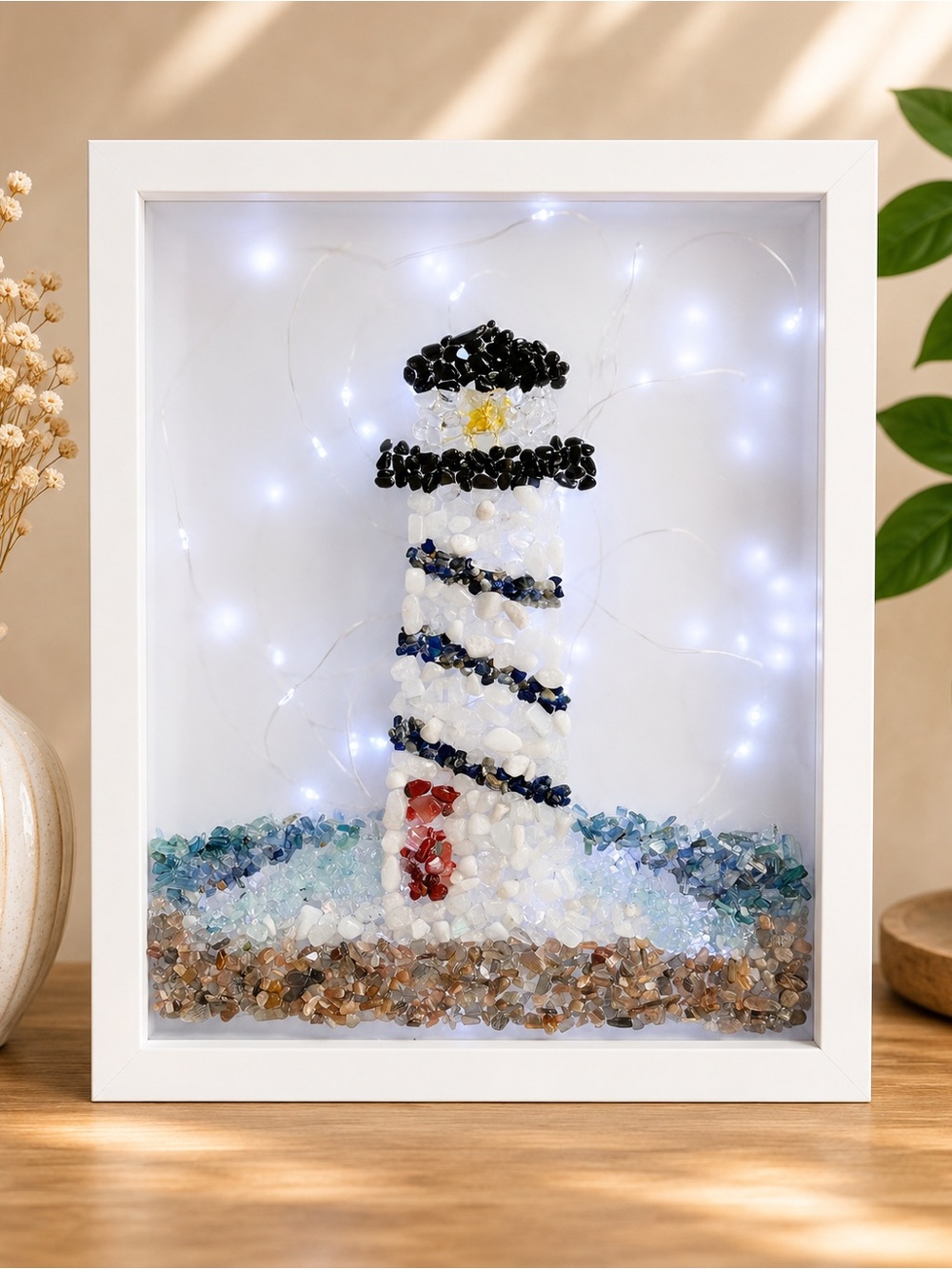 Lighthouse Crystal Chips Light Box